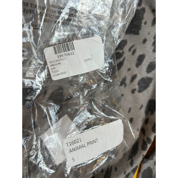 Lush Turtleneck Drawstring Sweatshirt Top Womens S Grey Leopard Long Sleeve NWT - Picture 6 of 6